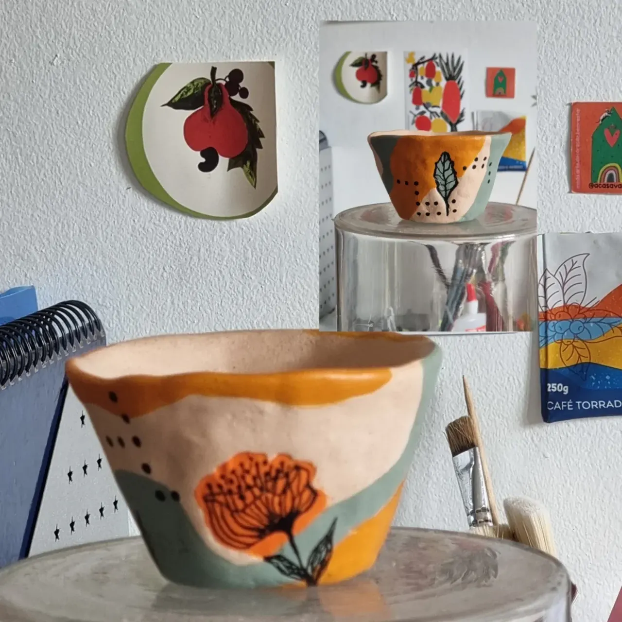Vivianne, Vasos Alquímicos, cerâmica pintada à mão