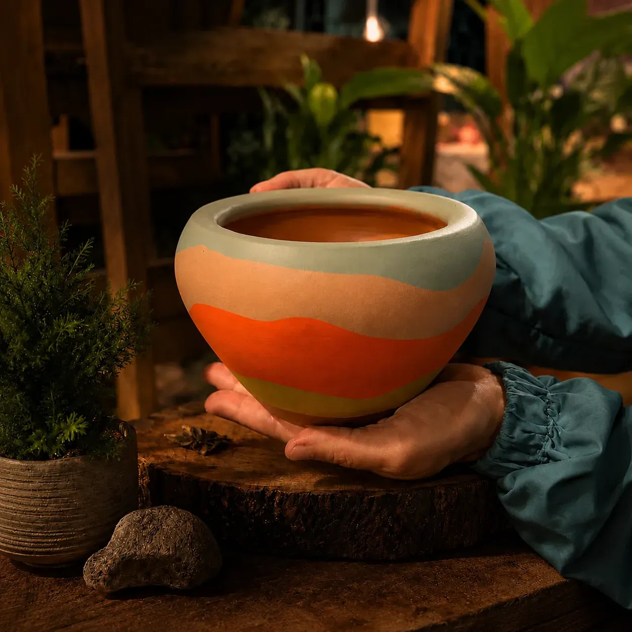 Vivianne, Vasos Alquímicos, cerâmica pintada à mão